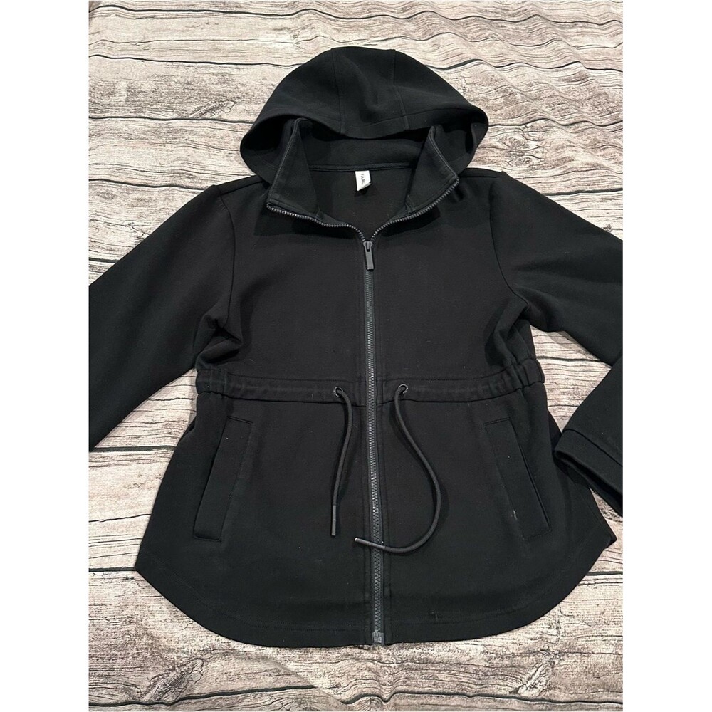 Varley Hooded Zip Front Sweatshirt Jacket with Drawstring Waist & Pockets Size M